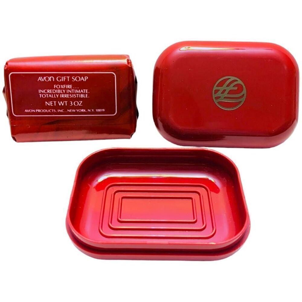 Avon Foxfire Gift Soap with Case 3 oz New Old Stock Red Scented 90s 80s‎ - Picture 2 of 8
